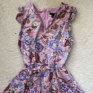 Ann Taylor Floral Pink Sleeveless Dress